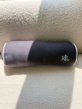 Ralph Lauren Black Bolster Pillow with White Piping